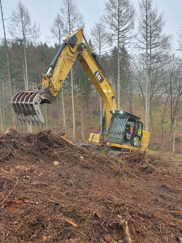 Forstbau baumfaellung cat 325f